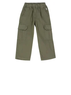 Baumwoll-Cargohose Olivgrün