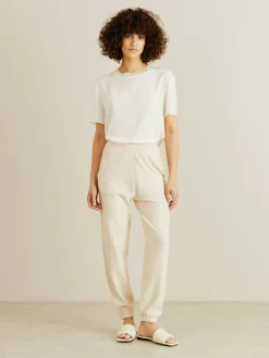 Baumwoll-Cashmere-Loungepants 'Dinas' Crème
