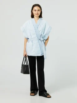Baumwoll-Kimono Hellblau