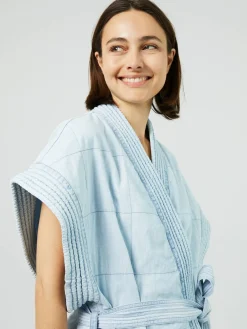 Baumwoll-Kimono Hellblau