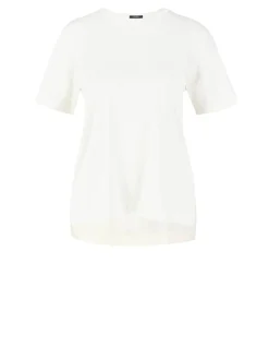 Baumwoll-Seiden-T-Shirt Crème