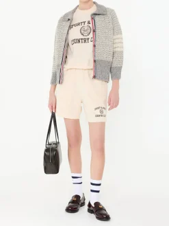 Baumwoll-Shorts in Crème