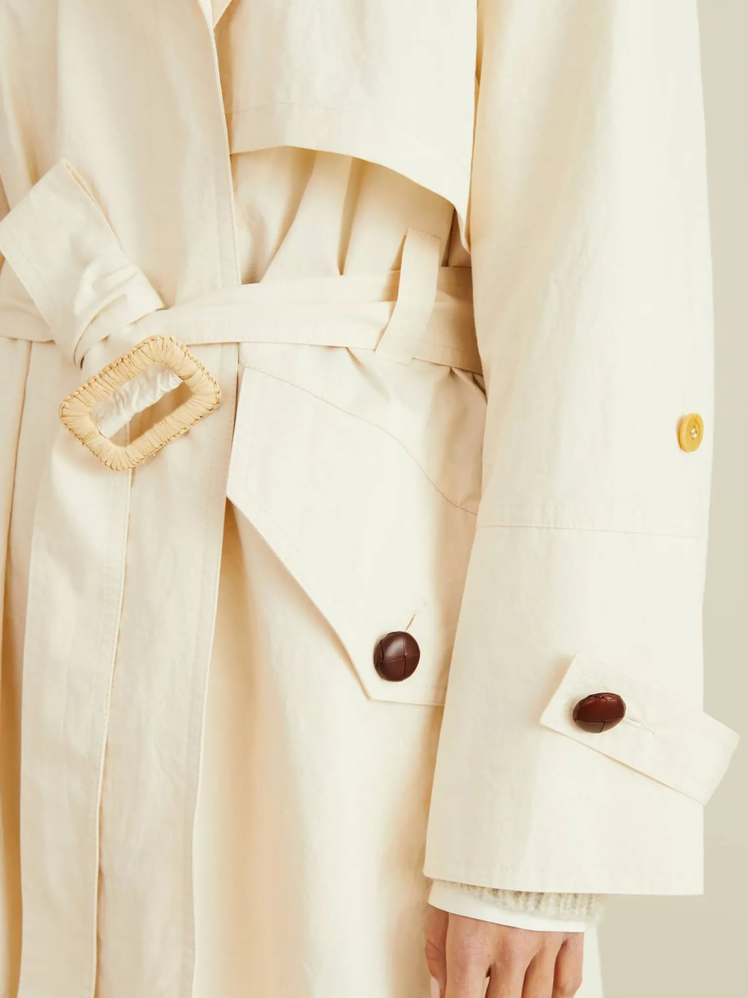 Baumwoll-Trenchcoat 'Caylei' Crème