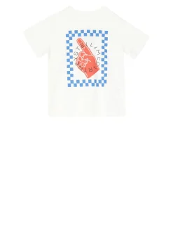 Baumwoll-T-Shirt mit Print Weiß