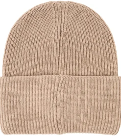 Beanie aus Schurwolle Beige