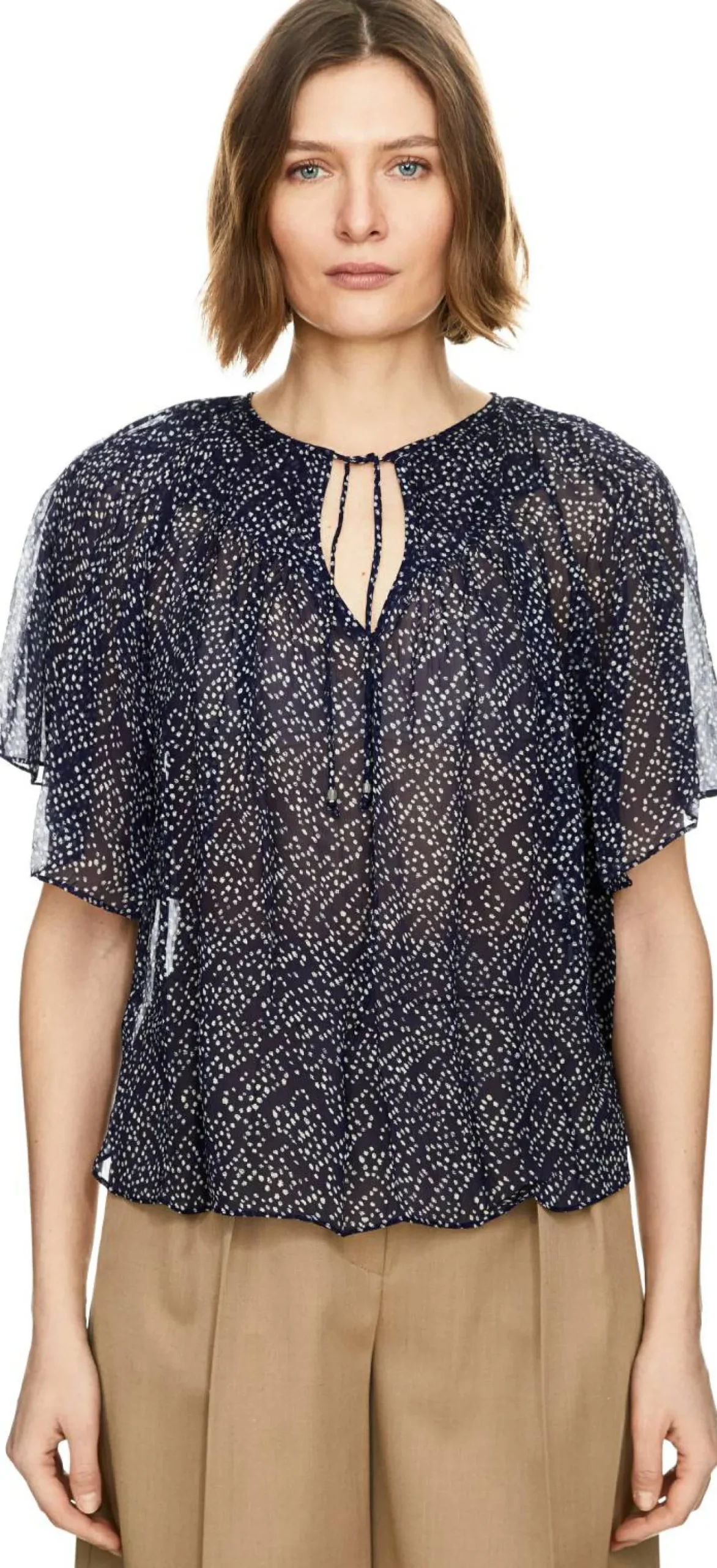Bedruckte Bluse 'Neslya' Marineblau