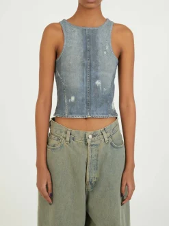 Bedrucktes Tanktop Blau