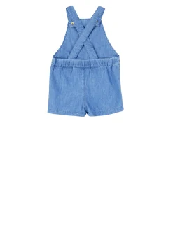 Bestickter Denim Overall Blau