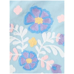 Besticktes Top 'Albane' Blau