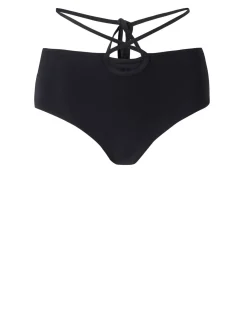 Bikiniunterteil 'Looped Tie High Brief' Schwarz