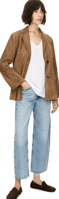 Blazer 'Anfora' aus Veloursleder Braun