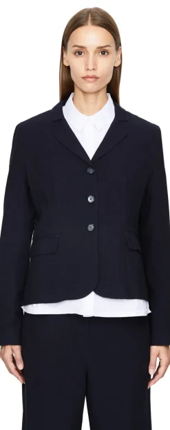 Blazer aus Crêpe Marineblau