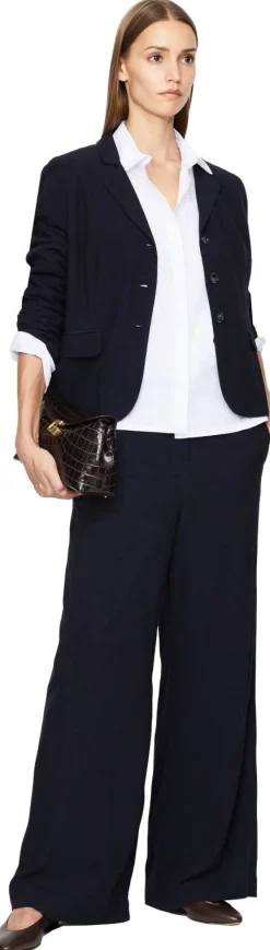 Blazer aus Crêpe Marineblau