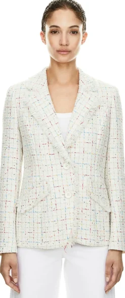 Blazer aus Tweed Crème