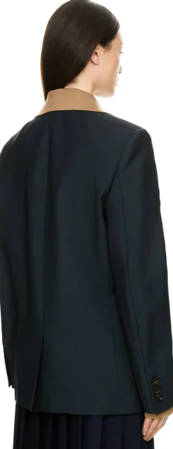 Blazer aus Wolle Marineblau