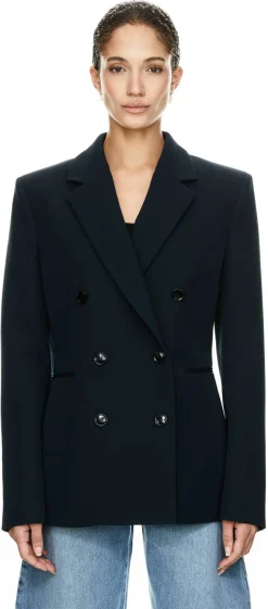 Blazer aus Wollkrepp Marineblau