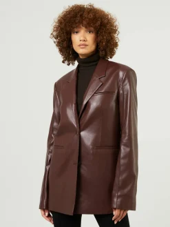 Blazer in Lederoptik 'Ariza' Bordeaux