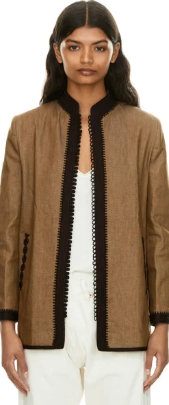 Blazer mit orientalischem Strickmuster Braun
