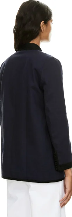 Blazer mit orientalischem Strickmuster Marineblau
