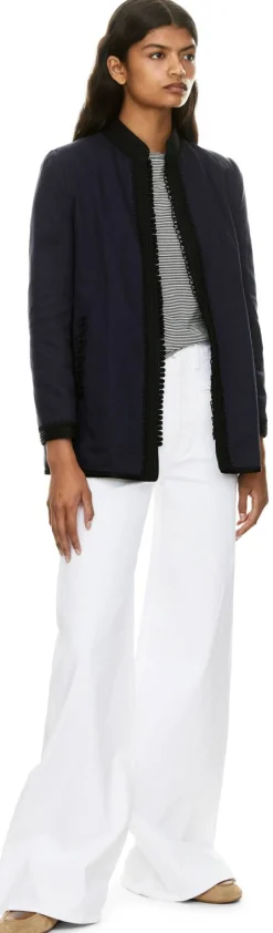 Blazer mit orientalischem Strickmuster Marineblau