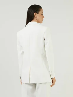 Blazer mit verdrehtem Ausschnitt Weiß