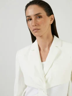 Blazer mit verdrehtem Ausschnitt Weiß