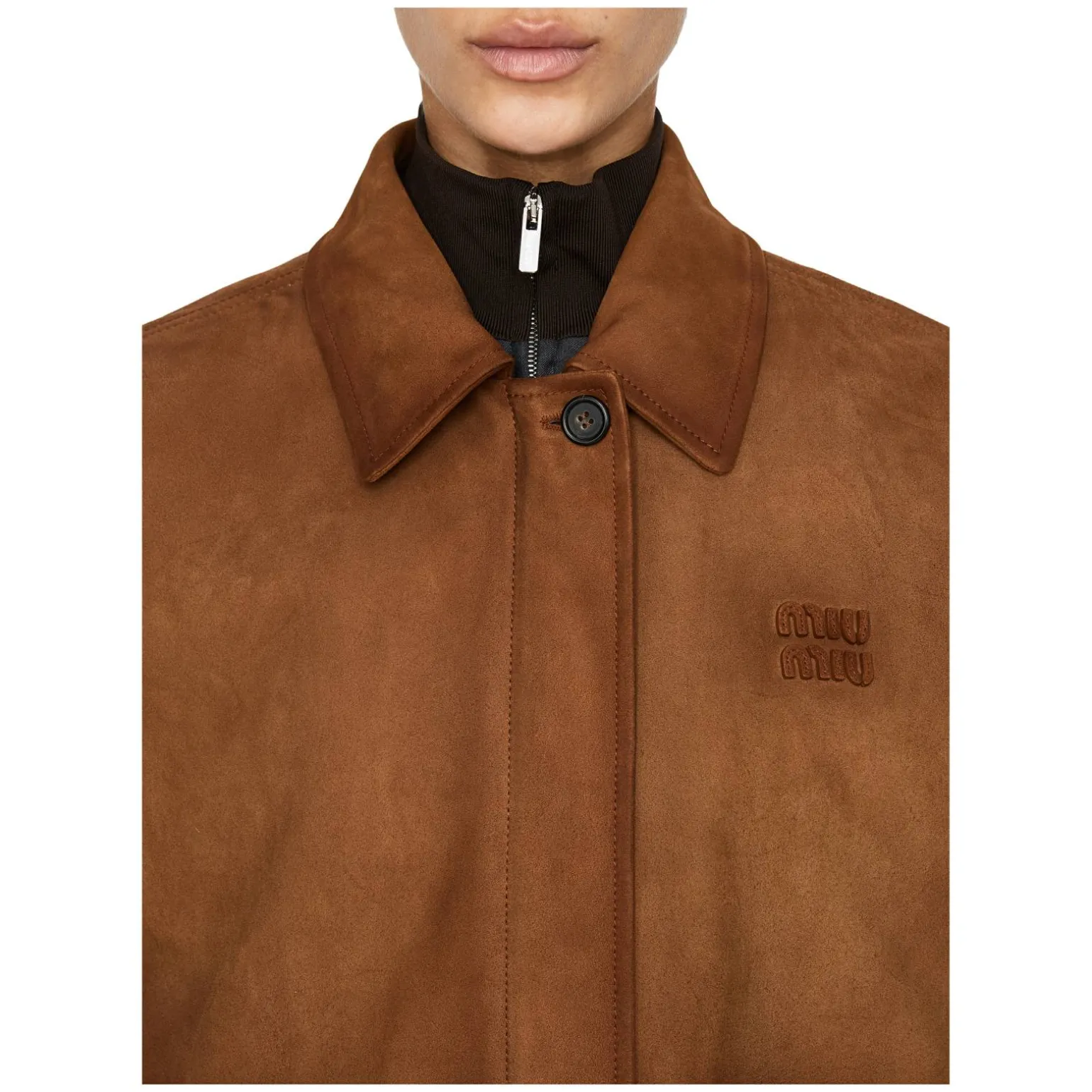 Blousonjacke aus Veloursleder Braun