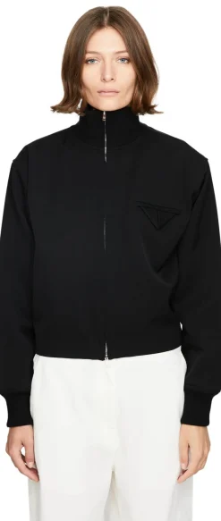 Blousonjacke aus Wolle Schwarz