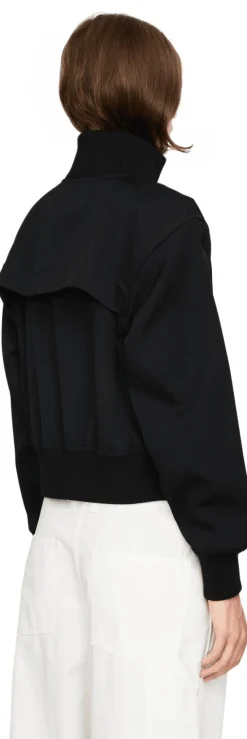 Blousonjacke aus Wolle Schwarz