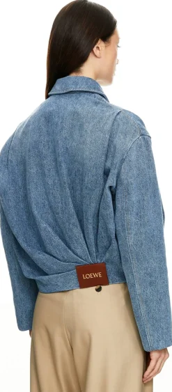 Blousonjacke 'Draped' Blau