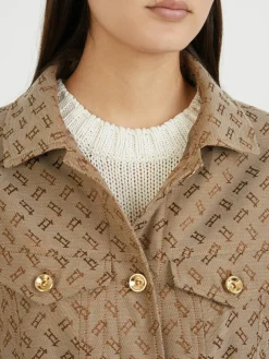 Blouson mit Monogramm Beige