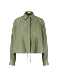 Bluse 'Balloon' mit Kordelzug Khaki