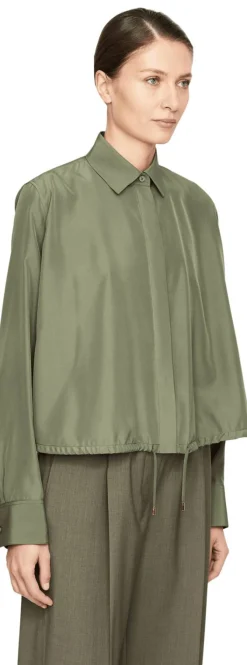 Bluse 'Balloon' mit Kordelzug Khaki