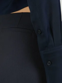 Bluse mit Lavallière-Kragen Marineblau