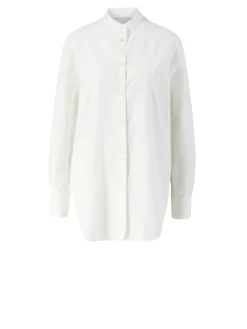 Bluse mit Offizierskragen 'Alida' Weiß