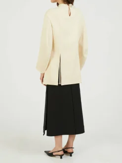 Bluse mit Peplum-Silhouette 'Mahni' Crème
