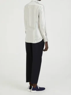 Bluse mit Schal Grau