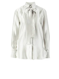 Bluse mit Schal Grau
