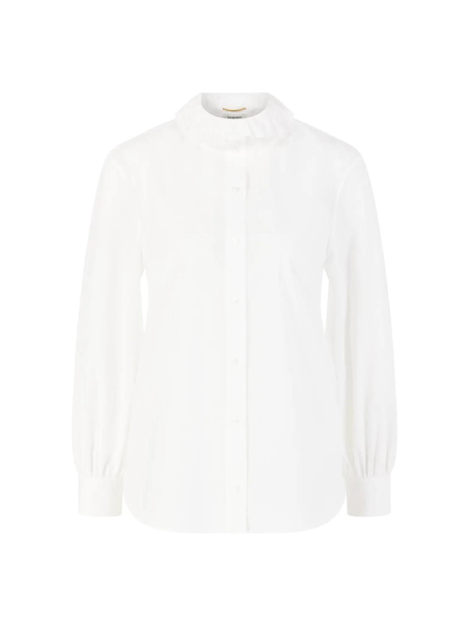 Bluse mit Spitzenkragen Weiß