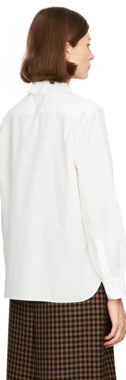 Bluse mit Spitzenkragen Weiß