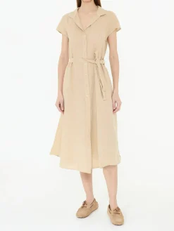 Blusenkleid aus Leinen Beige