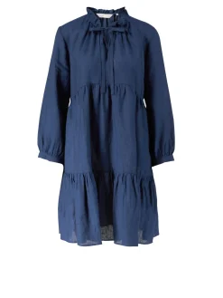 Blusenkleid aus Leinen Marineblau