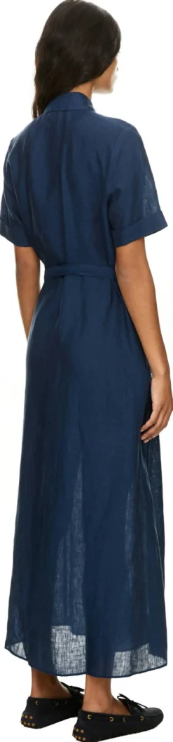Blusenkleid 'Jesy' aus Leinen Blau