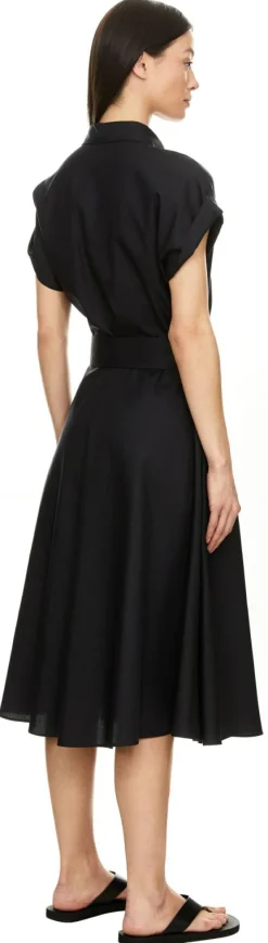 Blusenkleid mit Bindegürtel Schwarz