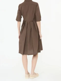 Blusenkleid mit Faltenrock Braun
