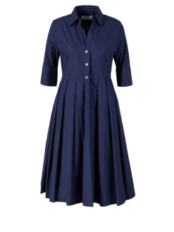 Blusenkleid mit Faltenrock Blau