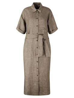 Blusenkleid 'Santaluz' aus Leinen Taupe