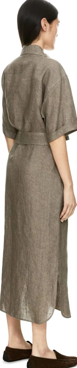 Blusenkleid 'Santaluz' aus Leinen Taupe