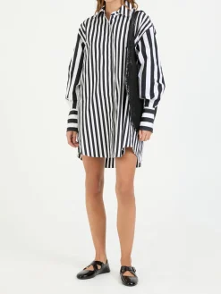 Blusenkleid Schwarz/Weiß