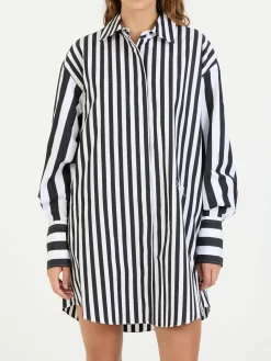 Blusenkleid Schwarz/Weiß